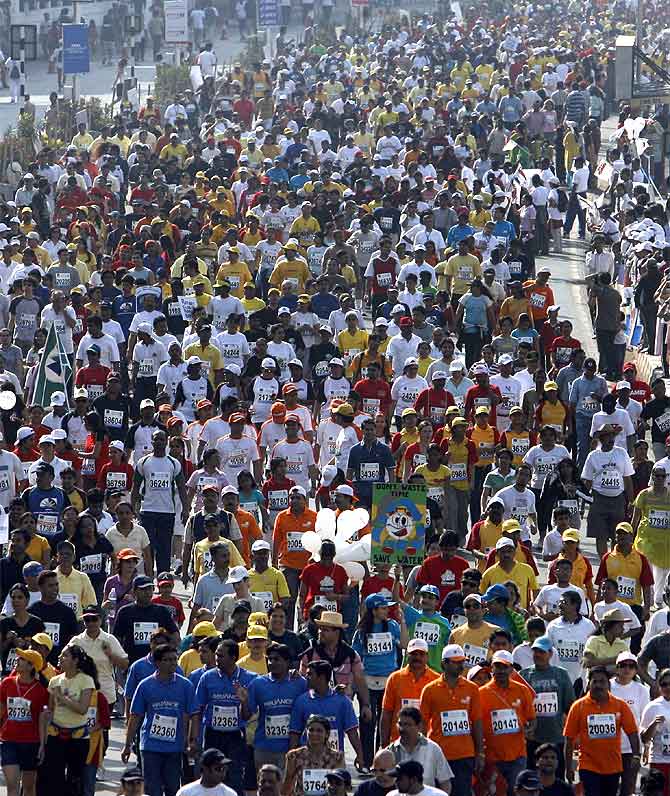 Participants at the Mumbai marathon.  Image used for representational purposes only.