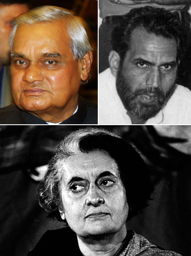 Former PMs Vajpayee, Chandra Shekhar and Indira Gandhi 