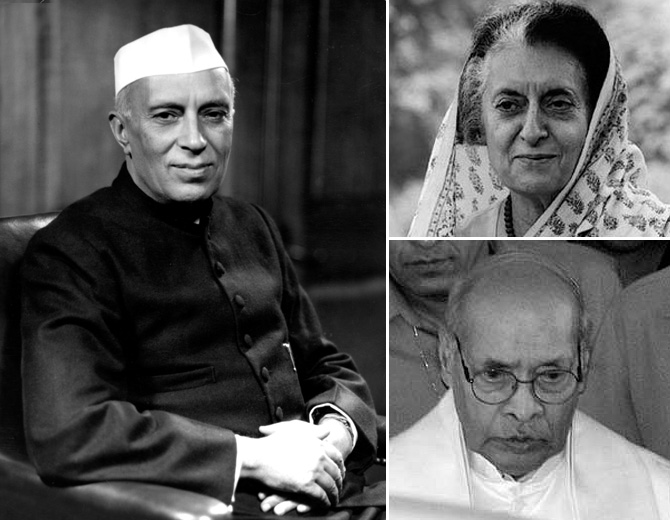 Nehru, Indira Gandhi and P V Narsimha Rao