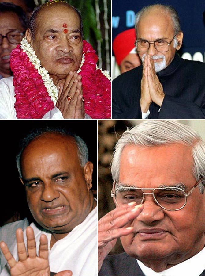 Former PMs Narsimha Rao, I K Gujaral, Deve Gowda and Vajpayee