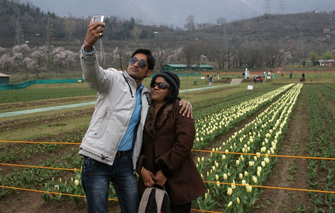 PHOTOS: Kashmir's tulip garden a bit 'under the weather'