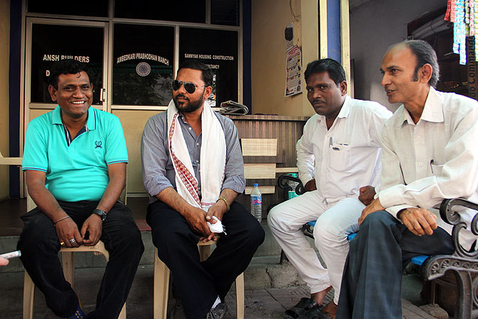 Some of Indora's Buddhists working for change, left to right: Sunil Meshram, Sanjay Meshram, Gautam Patil, Naveen Shahare.