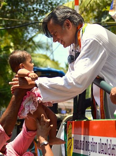 Shashi Tharoor on the campaign trail