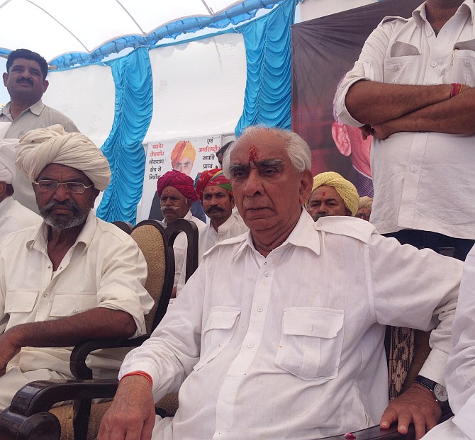 Jaswant Singh at the rally at Jaisalmer Fort.