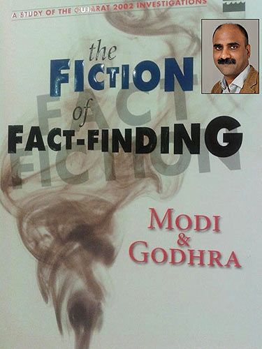 The cover of Fiction Or Fact-Finding: Modi & Godhra Inset: Author Manoj Mitta