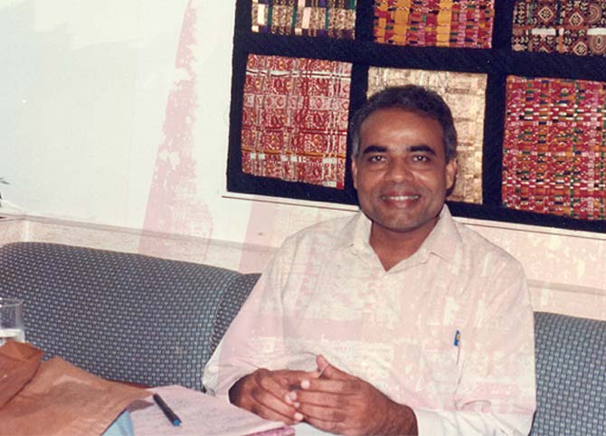 Narendra Modi, then an RSS karyakarta, on a visit to New York in the early 1990s. Photograph: India Abroad archives