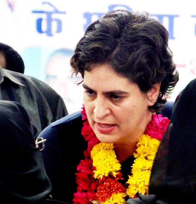 Priyanka Gandhi during her campaign in  Rae Barel