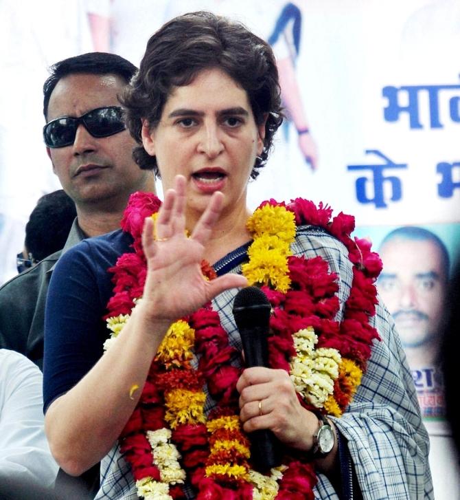 Priyanka interacts with the public in Rae Bareli