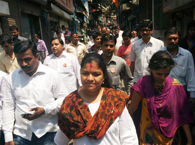 BJP candidate, Poonam Mahajan for Mumbai North Central in a rally Mumbai