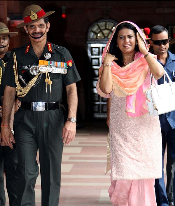 General Dalbir Singh with his wife Namita