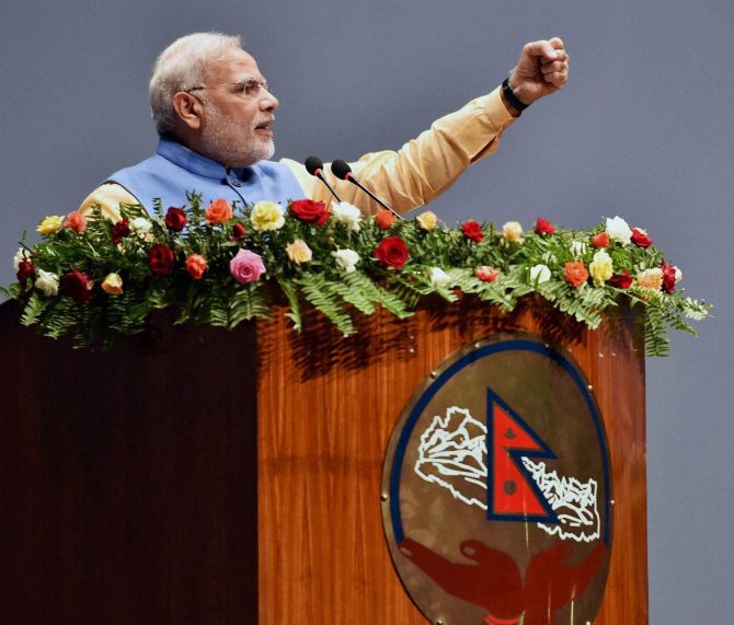 Modi is the first Indian PM to address the Nepal Parliament