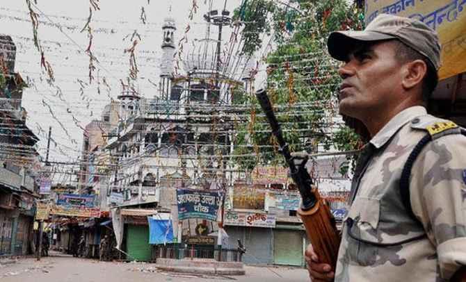 A view of a street during curfew in Saharanpur a day after violent clashes between two communities over a land dispute