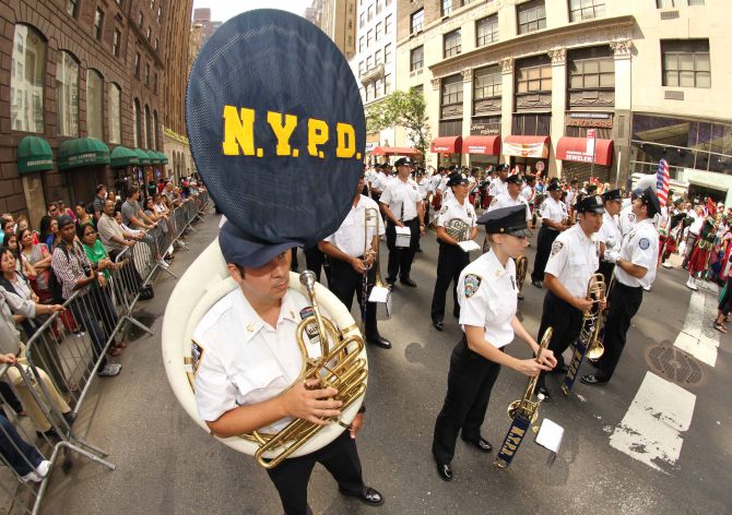 The New York Police Department was also a part of the parade