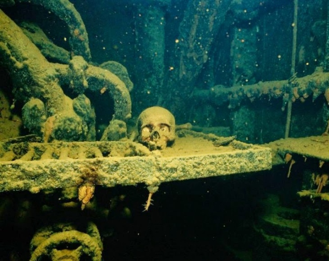 The Chuck Lagoon in South Pacific, the biggest graveyard of ships in the world
