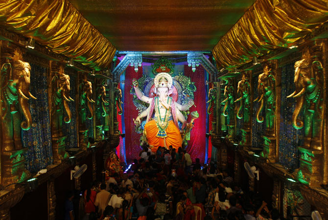 Mumbaicha Raja and a sea of devotees Rediff