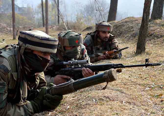 Indian soldiers in Jammu and Kashmir.