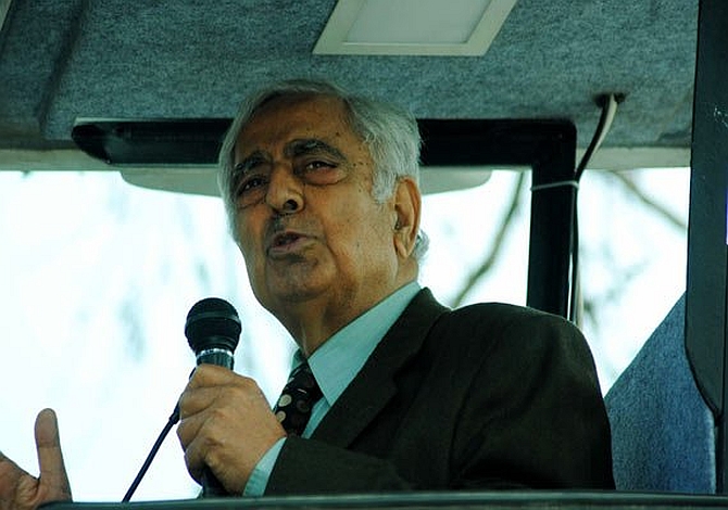 Jammu and Kashmir Chief Minister Mufti Mohammad Sayeed, leader of the People's Democratic Party.