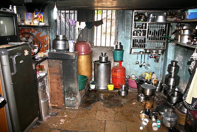 Gas and kerosene stove used by the joint families residing here