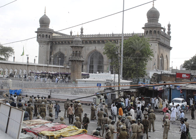 The Mecca Masjid in Hyderabad, another terror target.