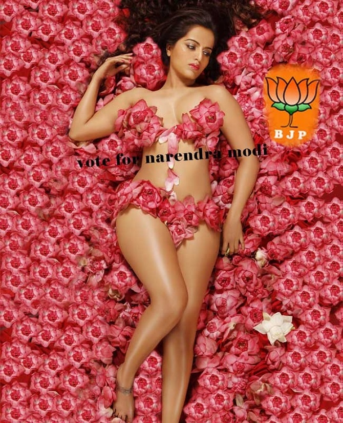 PHOTOS: Bollywood starlet dares to bare for Modi   