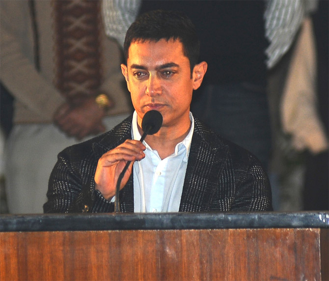Actor Aamir Khan at the Apeejay Kolkata Literary Festival opener on Wednesday.