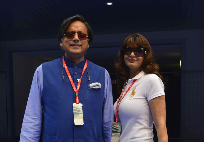 Tharoor with his wife Sunanda Pushkar