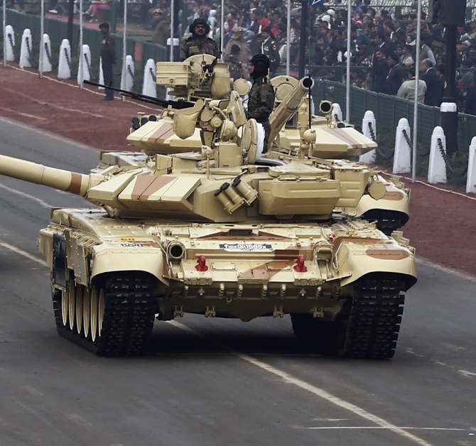 Indian Army's T-90 tank during the Republic Day parade in New Delhi
