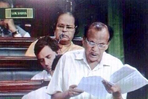 Rahul Gandhi caught on camera sleeping in Parliament.