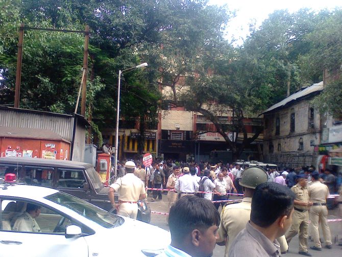 Police cordon off the blast site in Pune