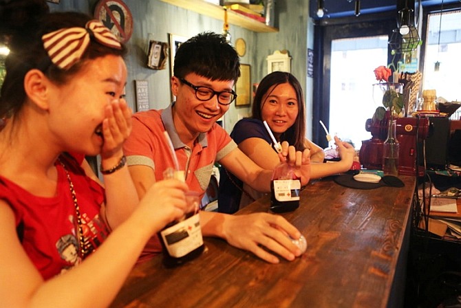 Coffee house serves thirsty customers drinks in blood bags