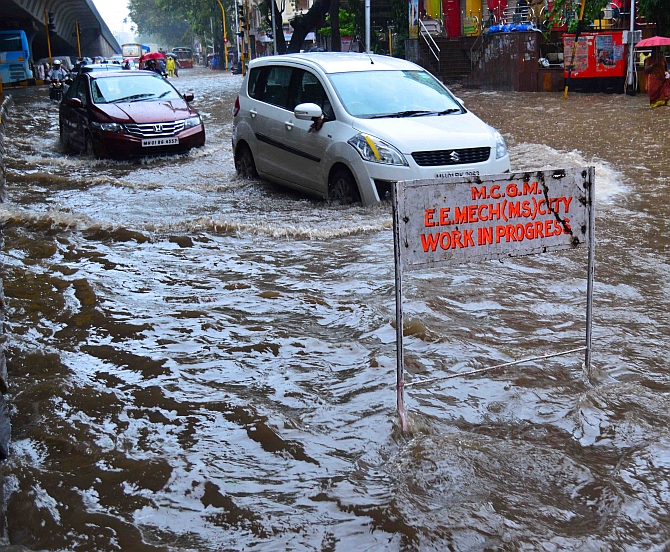 Flooding near Hindmata in central Mumbai