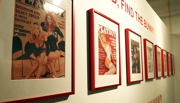 Playboy magazine covers on display at the Erotic Heritage Museum, Las Vegas