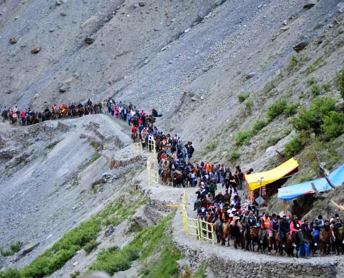 Pilgrims headed to Amarnath. File pic