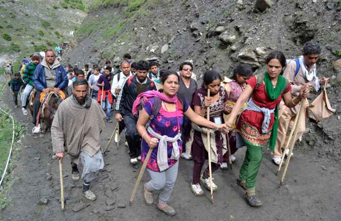 Don't wear sarees, slippers: New guidelines for Amarnath yatra - Rediff.com