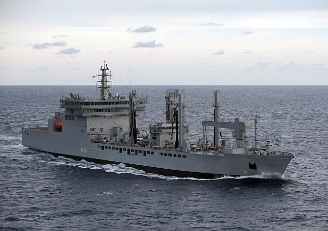 INS Shivalik during a naval exercise