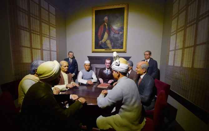 A tableau of Shimla Agreement at the Rashtrapati Bhavan Museum 