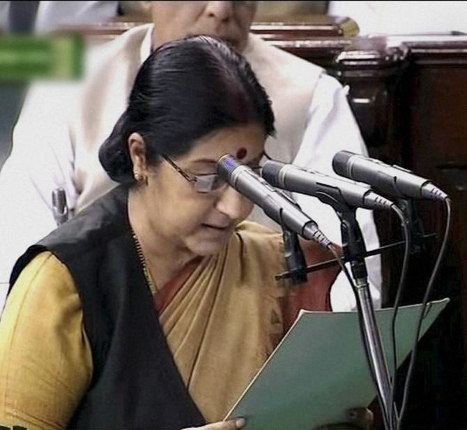 Sushma Swaraj takes the oath