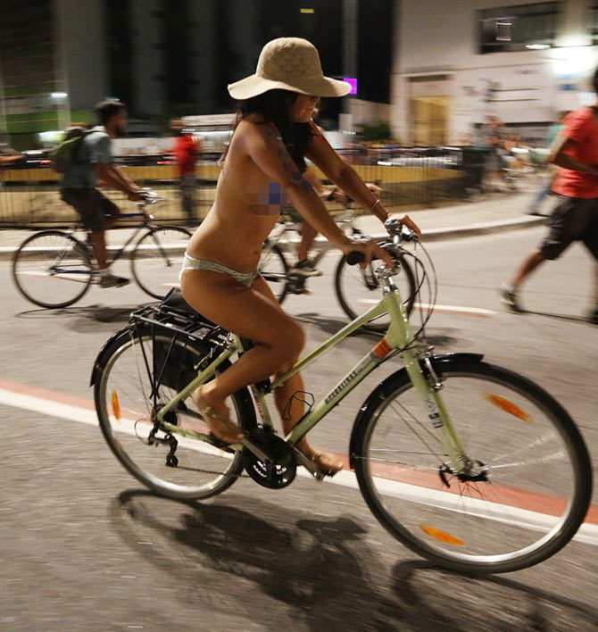 Nude bikers take to the streets