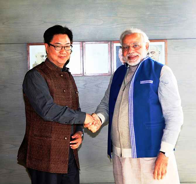MoS for Home Kiren Rijiju with Prime Minister Narendra Modi