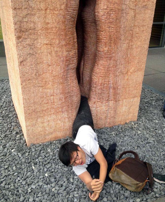 The student trapped in the statue