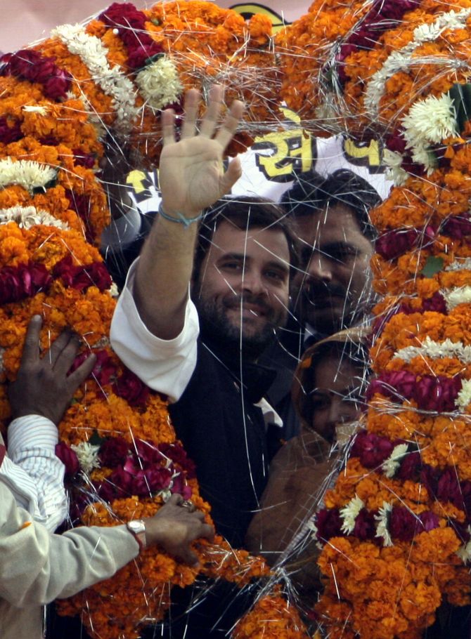Rahul Gandhi campaigning during the Lok Sabha elections