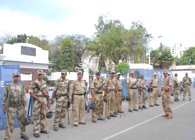Heavy secuirty has been deployed in Hyderabad, Andhra Pradesh. A President's rule has been imposed in the state after its bifurcation, which was backed by the Congress   