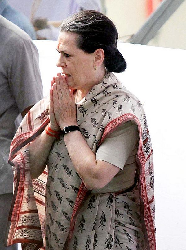 Sonia Gandhi at her parliamentary constituency Rae Bareli