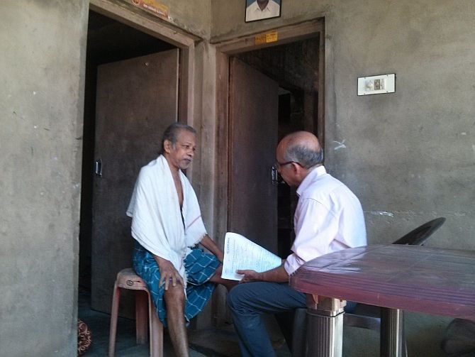 Dr M R Rajagopal interacts with his patient, Sasidharan Nair.