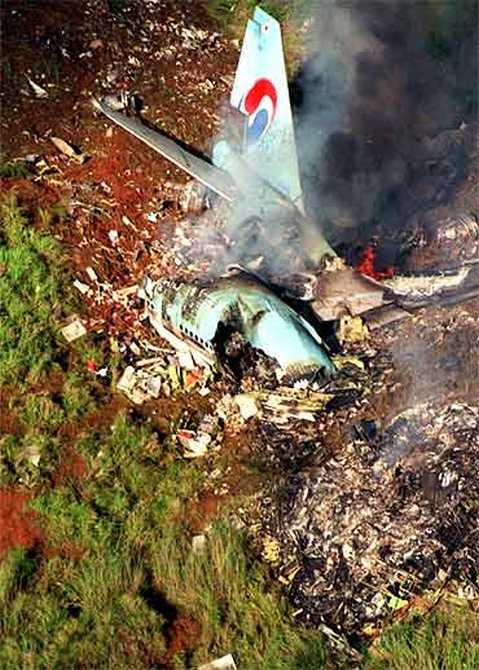 The wreckage of Korean Air Lines Flight 007