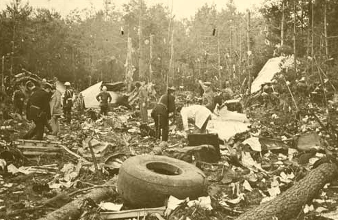 The site of the disaster at the Ermenonville frest near Paris