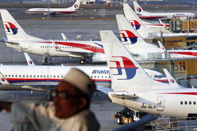 Malaysia Airlines planes are seen on the tarmac at the Kuala Lumpur International Airport on Wednesday. 
