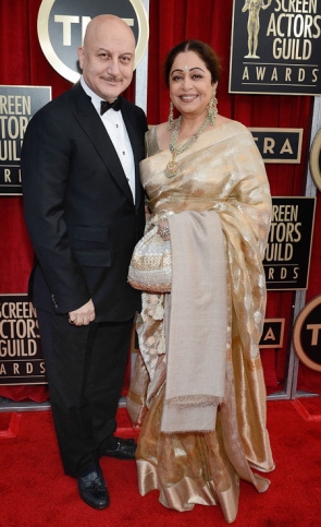 Anupam Kher with his wife Kiran Kher, the BJP MP from Chandigarh