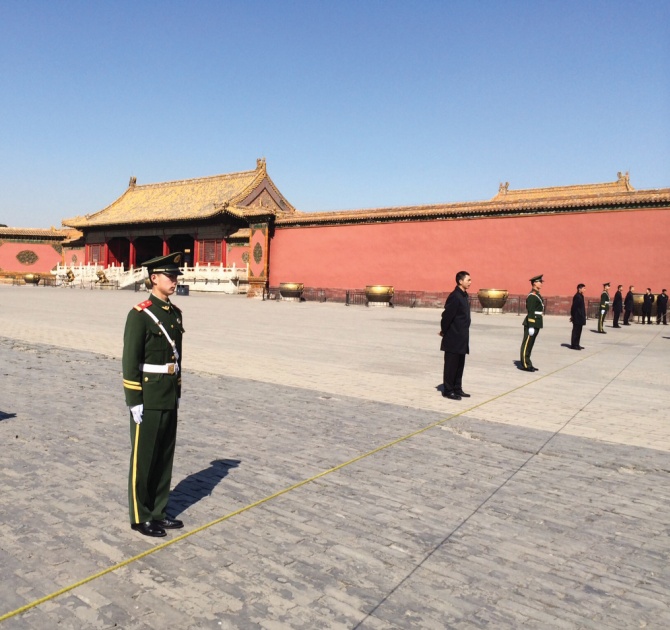 Guards at the Forbidden City in Beijing.