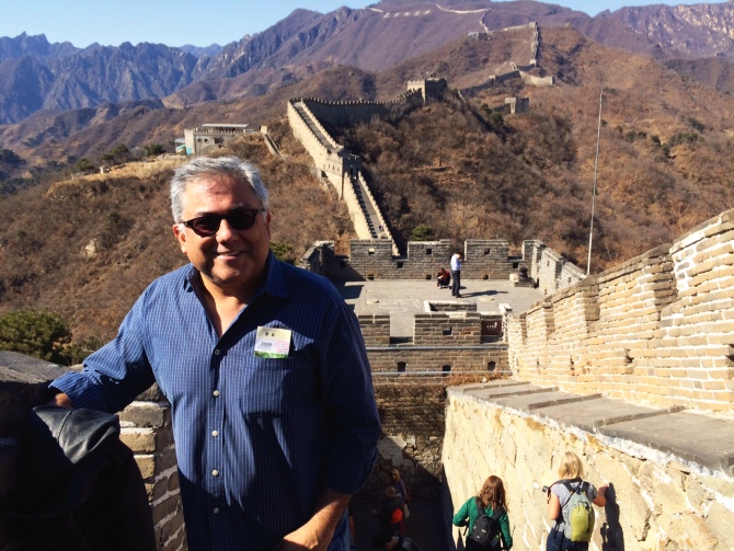 Aseem Chhabra at the Great Wall of China.